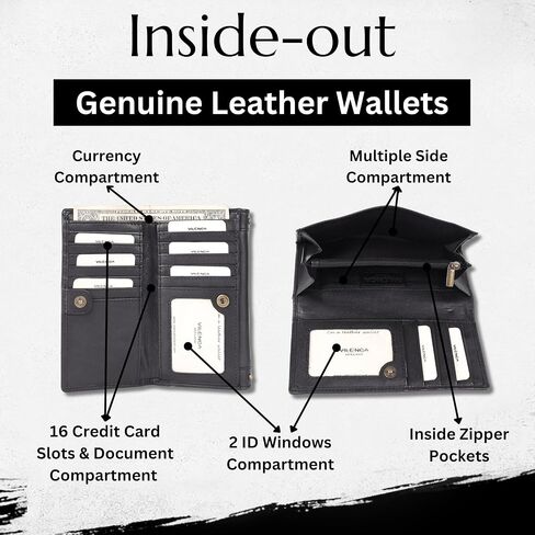 Vintage Italian Leather Boho Studded Trifold Wallet – Zipper Coin Purse & Credit Card Holder for Women (Brown) in Saudi Arabia