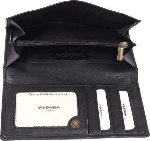 Vintage Italian Leather Boho Studded Trifold Wallet – Zipper Coin Purse & Credit Card Holder for Women (Brown) in Saudi Arabia