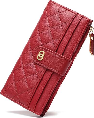 Womens Wallet Slim Rfid Blocking Bifold Leather Credit Card Wallets for Women Clutch with Zipper Coin Pocket in Saudi Arabia