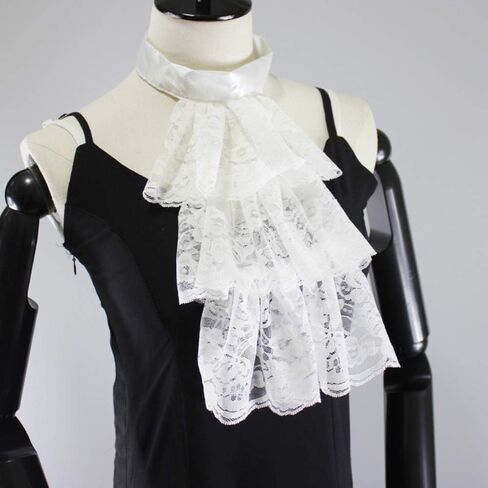 Lace Jabot Necktie Ruffle Neckwear Collar in Saudi Arabia