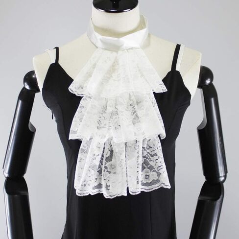 Lace Jabot Necktie Ruffle Neckwear Collar in Saudi Arabia