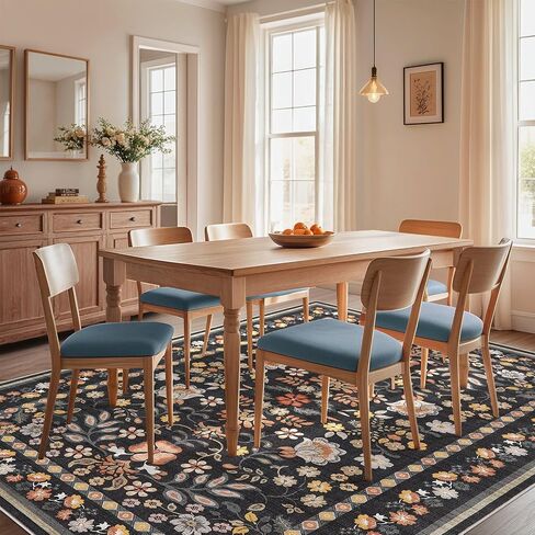3x10 Runner Rug for Hallways Kitchen: 3x10 Washable Area Rug Boho Floral Soft Long Rug - Non-Slip Low Pile Throw Indoor Carpet for Entryway Kitchen Bedroom Laundry Bathroom- Pink in Saudi Arabia