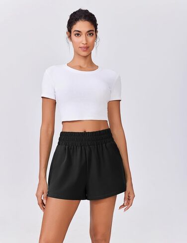 PINSPARK Womens Light Weight Athletic Shorts High Waisted Linerless Active Short Casual Quick Dry Lounge Shorts with Pockets in Saudi Arabia