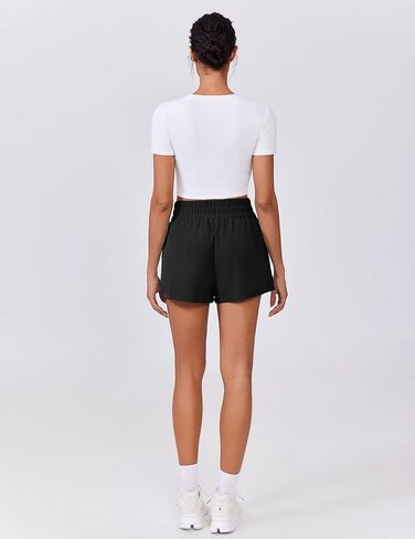 PINSPARK Womens Light Weight Athletic Shorts High Waisted Linerless Active Short Casual Quick Dry Lounge Shorts with Pockets in Saudi Arabia