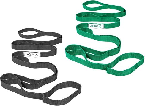 Stretching Strap Yoga Strap Physical Therapy for Home Workout, 10 Loops Yoga Straps for Stretching, Non-Elastic Stretch Strap for Pilates, Flexibility, Exercise, Stretch Band for Women & Men in Saudi Arabia