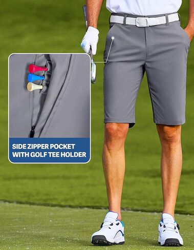 شورت غولف بولي للرجال 11 بوصة inseam المسطح الأمامي خفيفة الوزن جاف مع 5 جيوب للسفر غير الرسمي للأعمال التجارية in Kuwait