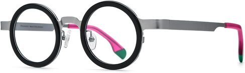 أسيتات نظارات التيتانيوم إطار النساء مستديرة النظارات العتيقة النظارات F85816 in Kuwait