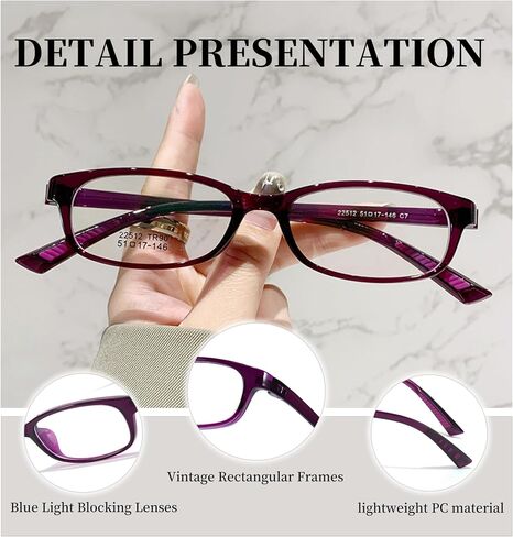 Rectangle Fake Glasses Blue Light Office-siren Glasses for Women Glasses Frame Non Prescription Fashion Accessories in Saudi Arabia