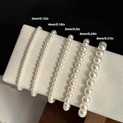 Pearl Bracelet for Women Gifts Trendy Stuff Dainty Bracelet White Baroque Pearl Wrist Bracelets Bridesmaid Bridal Wedding Jewelry Gifts in Kuwait