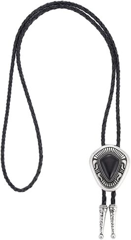 Western Vintage Bolo Tie for Men Cowboy Necklace Gold Leather Necktie Handmade Halloween Costume Accessories in Kuwait