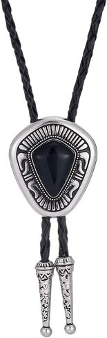 Western Vintage Bolo Tie for Men Cowboy Necklace Gold Leather Necktie Handmade Halloween Costume Accessories in Kuwait