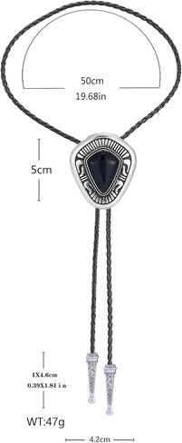 Western Vintage Bolo Tie for Men Cowboy Necklace Gold Leather Necktie Handmade Halloween Costume Accessories in Kuwait
