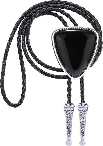 Western Vintage Bolo Tie for Men Cowboy Necklace Gold Leather Necktie Handmade Halloween Costume Accessories in Kuwait