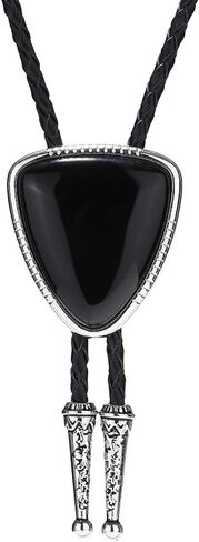 Western Vintage Bolo Tie for Men Cowboy Necklace Gold Leather Necktie Handmade Halloween Costume Accessories in Kuwait