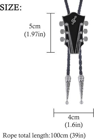 HUABOLA CALYN Bolo Tie for Men, Guitar Cowboy Rodeo Western Bolo Tie Leather Necktie Necklace Costume Accessorie for Women in Kuwait