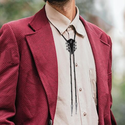 HUABOLA CALYN Bolo Tie for Men, Guitar Cowboy Rodeo Western Bolo Tie Leather Necktie Necklace Costume Accessorie for Women in Kuwait