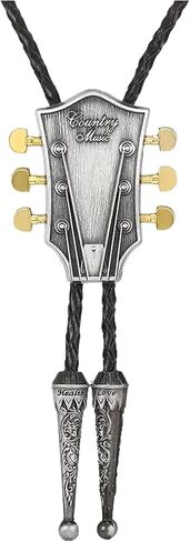 HUABOLA CALYN Bolo Tie for Men, Guitar Cowboy Rodeo Western Bolo Tie Leather Necktie Necklace Costume Accessorie for Women in Kuwait