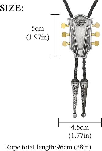 HUABOLA CALYN Bolo Tie for Men, Guitar Cowboy Rodeo Western Bolo Tie Leather Necktie Necklace Costume Accessorie for Women in Kuwait