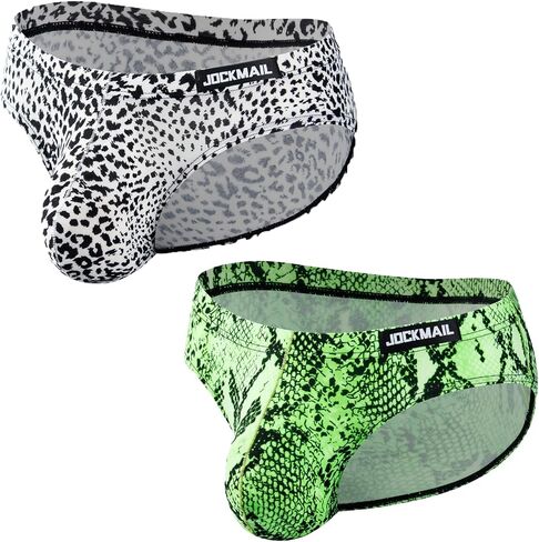 JOCKMAIL 2PCS/Pack Men's Leopard Print Underwear Briefs Sexy Comfort Soft Stretch Classic Fit Serpentine Briefs in Saudi Arabia