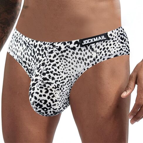 JOCKMAIL 2PCS/Pack Men's Leopard Print Underwear Briefs Sexy Comfort Soft Stretch Classic Fit Serpentine Briefs in Saudi Arabia