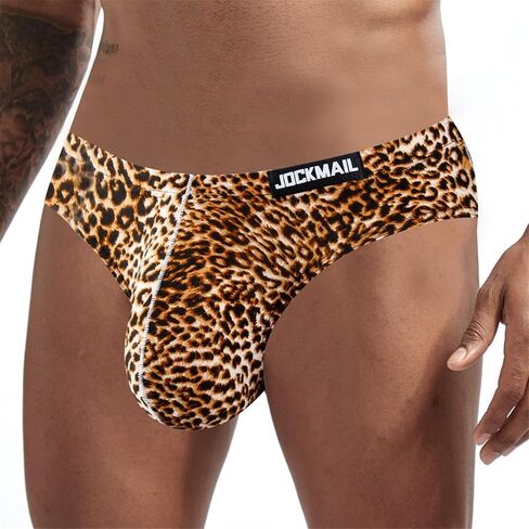 JOCKMAIL 2PCS/Pack Men's Leopard Print Underwear Briefs Sexy Comfort Soft Stretch Classic Fit Serpentine Briefs in Saudi Arabia