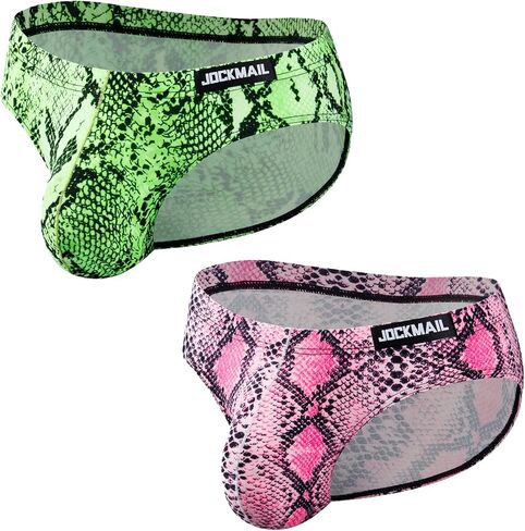 Jockmail 2PCS/Pack Men Leopard Brint Brint Bruffs Sexy Comfort Soft Stretch Classic Fit Serpentine Buids in Saudi Arabia
