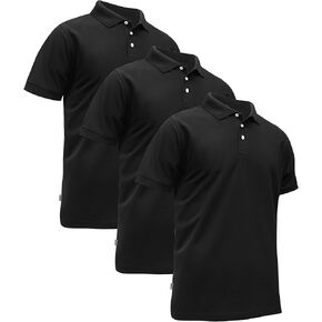 ZITY Men's 3 Pack Polo Shirts Short Sleeve Moisture-Wicking Golf Shirt Business Causal Tops