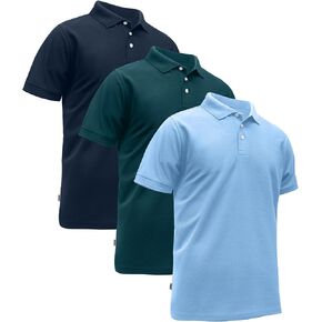 Zity Men's 3 Pack Pack Polo Dorts Short Sleeve Moisture-Wicking Golf Shirt Tops Coreal Tops in Saudi Arabia