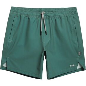 maamgic Men's Gym Running Shorts 7 Inch Quick Dry Athletic Workout Shorts with Zipper Pockets No Liner