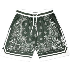 Mens Graphic Sport Athletic Shorts Light Weight Mesh Workout Training Drawstring Basketball Shorts