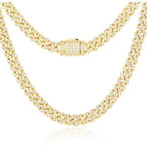 Moissanite Cuban Link Chain 5.3-7 Ct Miami Cuban Necklace 18k Gold Plated Sterling Silver Iced Out Chain 6MM Moissanite Chain For Men Women