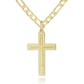 Cross Necklace for Men 14K Gold Cross Necklace for Men Gold Chain Necklaces for Mens Robust and Stylish Masculine Touch Mens Necklaces Pendant 20/22/24/26in
