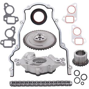 ApplianPar M295 High Volume Oil Pump Kit Timing Chain and Gaskets Balancer Bolt Set for Avalanche Silverado Sierra 4.8L 5.3L 5.7L 6.0L 1997-2004 LS1 LS2 Engines
