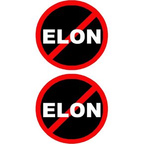 2 Pack Anti Elon Round NO Magnet Musk Went Crazy Gift Accessory Vinyl Coat of Arms Auto Bumper Magnet Fade Proof Waterproof Outdoor Indoor