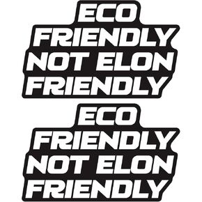 2pack anti e -lon mugper magnet للسيارة - ودية eco وليس Elon Friendly - مغناطيس سيارة مضاد للماء ، ملحق هدية مضحكة مثالية لأصحاب TE -SLA