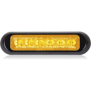 Maxxima Thin Low Profile 6 LED Amber Clear Lens Class 1 Warning Light