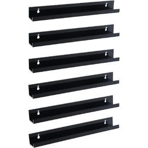 Sooyee 6 Pack 15 Inch Acrylic Invisible Kids Floating Bookshelf for Kids Room,Modern Picture Ledge Display Toy Storage Wall Shelf,Clear