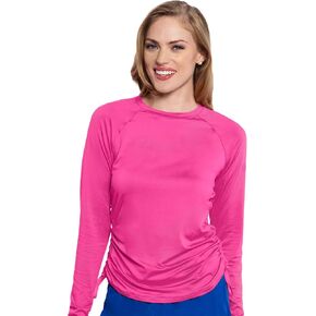 Med Couture Underscrub Long Sleeve Women Top Ruched Knit Details, Rounded Hem with Adjustable Taping at Side Seam - MC700