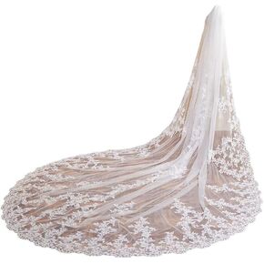 Royal Length 3.5M Lace Wedding Bridal Veil with Metal Comb