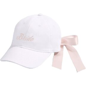 xo, Fetti White Bride Baseball Bow Hat | Bachelorette Accessory, Pink Bridal Headwear, Bach Party Decorations, Bridesmaid Gift, Wedding Cap
