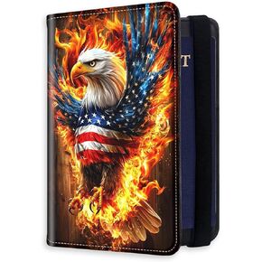RFID Blocking Passport Holder for Travel, Passport Cover Case for Travel Document Organizer Passport Card Holder, Passport Wallet with Card Slots for Men & Women, Cute Highland Cow