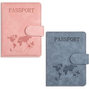 2 PCS Travel Passport Holder ، RFID Forting Passport Holder ، يجب أن يكون للسفر حامل جوازات السفر الأساسية لجوازات السفر الأساسية حاملي جوازات السفر ، حامل جواز السفر للنساء والرجال السفر