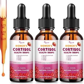 Cortisol Supplements for Women Liquid Drops, Natural Herbal Extract Complex for Women, Cortisol Reducer - Promote Relaxation and Support Mood - 30 Day Vegan Supply