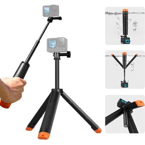 AFAITH 106 بوصة طويلة من ألياف الكربون المحمولة من GoPro عصا سيلفي قابلة للتمديد لـ GoPro Hero 12/11/10/9/8/7 أسود، كاميرا DJI OSMO Action، Insta 360 Cam وغيرها من كاميرات الحركة