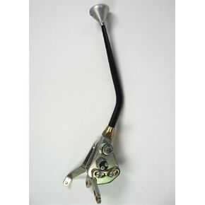 Lokar XCOS6350FM Cable Operated Shifter Kit with Black 6" Lever and Mushroom Knob for GM 350 Transmission