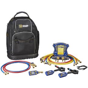 Yellow Jacket 40887 TITANMAX Digital Manifold Backpack Kit with YJACK Temp Clamps, Vacuum Sensor, and Set of 6 Plus II Hoses