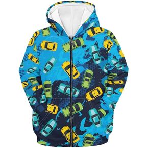 Kids Zip Up Hoodie Casual Outerwear Crewneck Long Sleeve Hooded with Pockets Teens Soft Fall Winter Coats