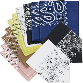 MW WAtersports Cotton Bandanas, Bulk 24 Pack - Ideal for Men and Women - Classic Western Paisley Design, Large Dimensions - Use as a Cute Hair Tie,Headband, Cool Handkerchief, Cowboy Costume and More