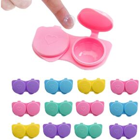 Contact Lens Case Model A - 12 Pack Colorful Contact Case Easy to Open Polypropylene Eye Travel