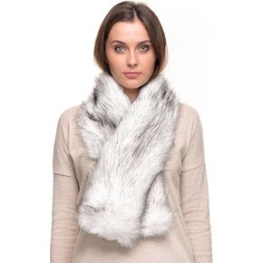 Futrzane Classic Scarf - Faux Fur Scarves Collars for Women - Long Neck Warmer in Kuwait